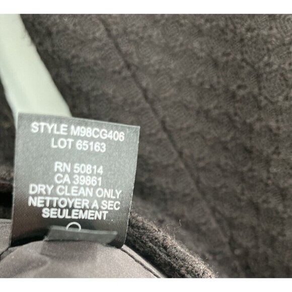 TAHARI Black Wool Blend‎ Belted Midi Jacket Size M - Picture 7 of 10